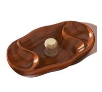 Elegant Walnut Wooden Tobacco Pipe Ashtray with Cork Knocker-Dual Pipe Ashtray for Indoor & Outdoor Use-Stylish Tobacco Pipe Stand & Holder-Essential Tobacco Pipes & Accessories（Do not include pipes）
