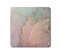 Elegant Washer Dryer Top Protector Mat, Pastel Mandala Design Laundry Machine Cover, Stylish Rubber Anti-slip Waterproof Mats for Laundry Room 24x24 Inch
