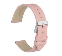 Elegant Watch Band Leather 8mm 10mm 12mm 13mm 14mm 16mm 18mm 20mm 22mm Replacement Strap For Women Ladies Bracelet(Pink-Silver,16mm)