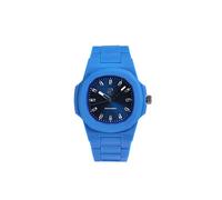 Elegant Watch for Women and Men with Polycarbonate Case 40.5 x 8.8 mm, Blue Dial with Crystals, Blue Strap and Japanese Quartz Movement - Waterproof 5 ATM, Lightweight and Durable