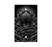 Elegant Water Lily Light Switch Cover Plates/Outlet Covers, Monochrome Black Floral Design for Home Decor, Thermoplastic Wall Plates, Standard Size Blank Cover Plate