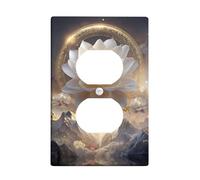 Elegant Water Lily Light Switch Cover Plates/Outlet Covers, Serene White Flowers Design for Home Decor, Thermoplastic Wall Plates, Standard Size Single Duplex Outlet