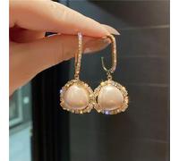 Elegant Wedding 925 Silver, Gold Stud Earring Women Cubic Zircon Jewelry A Pair-Gold