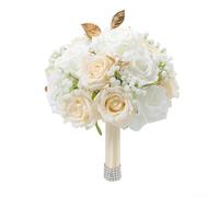 Elegant Wedding Bouquet Set For Champagne Wrist Flowers and Boutonnieres for Special Events (A)