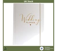 Elegant Wedding Planner Organizer Book Compact A5 5.8" x 8.3" White Notebook