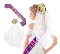 Elegant Wedding Veil And Bride To Be Sash Set Headwear Party Supply Headpiece Show Your Appearance For