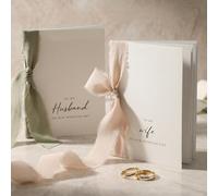 Elegant Wedding Vow Books with 5 Ribbons - Perfectly Sized His and Hers Vow Book Set of 2 with Lined Pages to Write Whatever is on Your Heart - A Beautiful Personalized Addition For Your Wedding Day