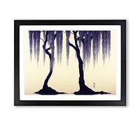 Elegant Weeping Willow Trees H1022 Framed Print for Living Room Bedroom Home Office Décor, Wall Art Picture Ready to Hang, Black A2 Frame (64 x 46 cm)