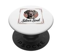 Elegant Weimaraner Portrait, Silver Soul PopSockets Adhesive PopGrip