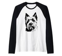 Elegant West Highland White Terrier Line Art Raglan Baseball Tee