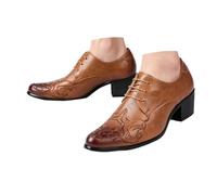 Elegant Western Boots with Cuban Heel Embroidered Men's Shoes Festive Occasions Handmade Robust Sole Timeless Design, brown, 9.5 UK