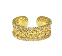 Elegant Wheat Designs Open Rings Adjustable Portable For Women Size Sturdy Alloy Materials Gold Finish Open Rings