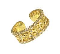 Elegant Wheat Designs Open Rings Jewelry Accessory Decoration For Women Adjustable Sturdy Alloy Gold Plated Wear Fashion Statement Rings