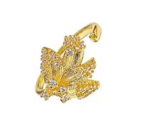 Elegant Wheat Designs Open Rings Jewelry Accessory Decoration For Women Adjustable Sturdy Alloy Gold Plated Wear Fashion Statement Rings