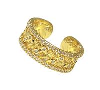 Elegant Wheat Designs Open Rings Jewelry Accessory Decoration For Women Adjustable Sturdy Alloy Gold Plated Wear Unique Designs Jewelry