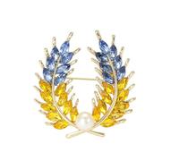 Elegant Wheat Sheaf Brooch Pin Exquisite Wheat Ear Lapel Pin Embellished With Sparkling Stones For Women Girls Unique Threaded Fringe Lapel With Stone Accent
