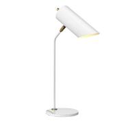 Loops Table Lamp Fixed Stem Tubular Spotlight Shade White Aged Brass LED E27 8W Loops White