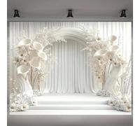Elegant white background banner - suitable for birthdays holidays parties multiple sizes to choose from