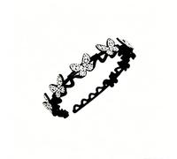 Elegant white butterfly headband with a non-slip textured design, perfect for washing your face,dating,parties,hair accessory
