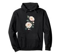 Elegant White Camellia Flowers Vintage Botanical Pullover Hoodie