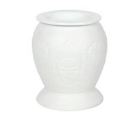 Elegant White Ceramic Buddha Electric Oil Burner - 15.2cm x 13cm (1 Pc.) - Lovely & Stylish Design, Durable Material - Perfect For Aromatherapy & Home Decor