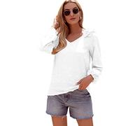 Elegant White Chiffon Blouse for Women UK - Ladies Long Sleeve Top, Smart Work Shirt, Dressy Evening Wear, swissdot Blouse (White, XXL)