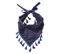 Elegant White Floral Tassels Hair Bandana Soft Polyester Fabric Versatile Headband Hairpieces Styling Hairdressing Tool
