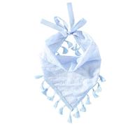 Elegant White Floral Tassels Hair Bandana Soft Polyester Fabric Versatile Headband Hairpieces Styling Hairdressing Tool