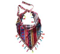 Elegant White Floral Tassels Hair Bandana Soft Polyester Fabric Versatile Headband Hairpieces Styling Hairdressing Tool