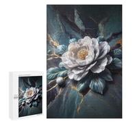 Elegant White Flower on Marble Background, 1000 PCS Challenging Puzzle for Adults - for Quiet Evenings And Focused Play