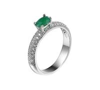 Elegant White Gold Heart-Shaped Rings Women Wedding Band Promise Cubic Zirconia