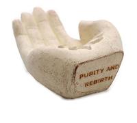 Elegant White Lotus Hand Incense Burner - Unique Indonesian Craft Gift