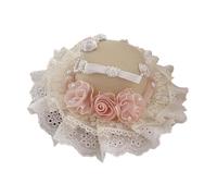 Elegant White Organza Fascinator Hat Clip Fashion Accessory for Weddings and Special Event with Lace Trims Designs