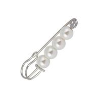 Elegant White Pearl Brooch Pin for Shawl Scarf or Dress - Fashionable Safety Pin for Weddings Parties and Daily Wear (X1871)