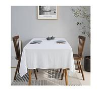 Elegant White Rectangular Tablecloth 130x200cm Modern Washable Polyester Vintage American Style Table Cover for Kitchen Decoration & Protection