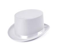Victorian White Satin Top Hat