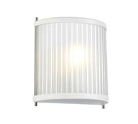Elegant White Satin Wall Light With Polished Nickel Finish - Led E27 60W