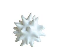 Elegant White Sea Urchin Statue - Large Ceramic Coastal Decor, Abstract Beach Aesthetic Sculpture, Mini Table Ornaments for Home & Office Decoration