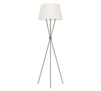 Elegant White Shade Floor Lamp With Polished Nickel Finish And Led Bulb