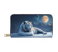 Elegant White Tiger-A Print Wallet Women, Leather Bifold Multi Card Wallet, Long Purse Women's Wallets