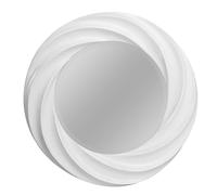 Elegant White Wall Mirror, Serene Design Mirror With Curved Swirl Frame, Decorative Large Round Mirror Premier Housewares White One Size
