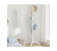 Elegant White Wooden Freestanding Coat Rack with 8 Hooks for Entryway, Hallway, and Bedroom - Stylish Storage Solution for Home nization
