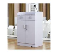 Elegant White Wooden Lectern Podium for Churches & Conferences - Durable, Sturdy Design with Thickened Tabletop & Non-Deforming Doors for Reliable Use