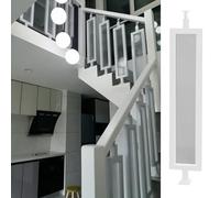 Elegant White Wrought Iron & Glass Stair Baluster - Heavy Duty 90cm Staircase Railing Set with Screws - Modern Interior Banister Decor for Home Safety & Style