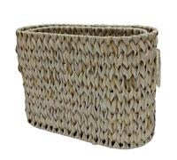 Elegant Wicker Storage Basket with Lid Narrow Bathroom Organizers for 6 to 9 Rollsl Portable for Closet