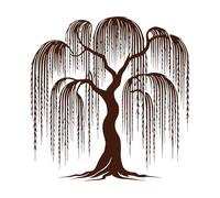 Elegant Willow Tree Life Logo Clipart Wall Decals 42x43.4cm Window Decals Coffee