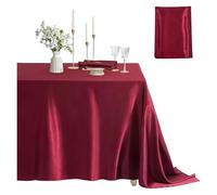 Elegant Wine Red Satin Tablecloth145x300cmPerfect for Weddings Parties Banquets and DinnersLuxurious Silk Feel for Stunning Decor1 Piece