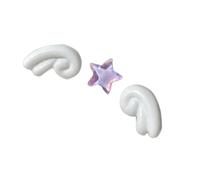 Elegant Wings and Star Cartilage Piercing Ear Bone Claw Piercing Jewelry Fashionable Ear Accessories Everyday Cute Acrylic Earrings, フリーサイズ