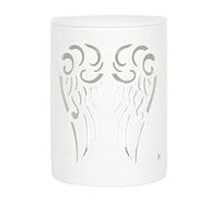 Elegant Wings Cut-Out Design White Ceramic Oil Burner - 13.5cm x 10.5cm (1 Pc.) - Premium Quality Material - Ideal for Aromatherapy, Home Decor Accent & Gift
