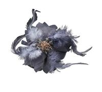 Elegant Women Girls Feather Crystal Brooches Hair Clips Lady Party Wedding Badges Corsage Accessories For Weddings, Parties, and Special Occasions(Blue)